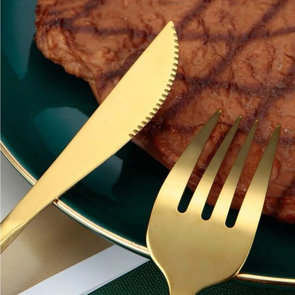 24-Piece Gold Silverware Set Gold Utensils Set for 6, Gold Spoons and Fork nwt - Picture 15 of 15